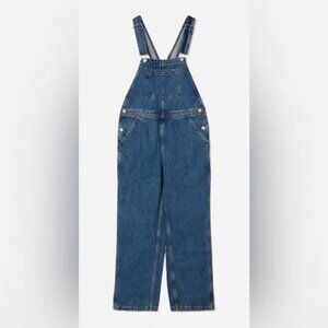 Everlane Organic Cotton The Denim Overalls Medium Wash Bib Womens Size 4